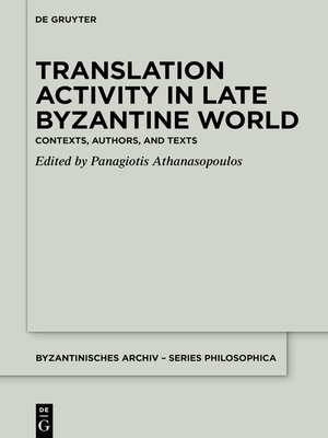 cover image of Translation Activity in Late Byzantine World